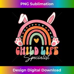 child life specialist retro groovy style rainbow easter day - bespoke sublimation digital file - animate your creative concepts