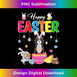 happy easter bunny bernedoodle inside chocolate egg basket - timeless png sublimation download - animate your creative concepts