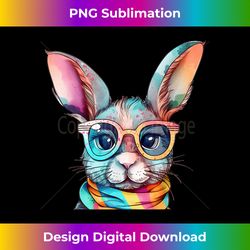 cute bunny with bandana aesthetic glasses easter day - artisanal sublimation png file - enhance your art with a dash of spice