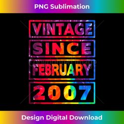 17th birthday tie dye decor vintage since february 2007 - bespoke sublimation digital file - crafted for sublimation excellence