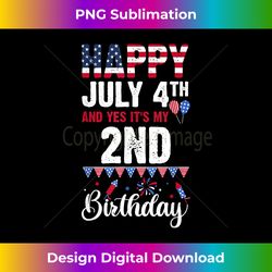 happy july 4th and yes it's my 2nd birthday american flag - artisanal sublimation png file - tailor-made for sublimation craftsmanship