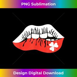 saint patrick's day graphic lucky four leaf clover kiss lips - classic sublimation png file - tailor-made for sublimation craftsmanship