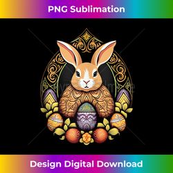 easter bunny rabbit mandala arts easter decorated eggs - minimalist sublimation digital file - animate your creative concepts