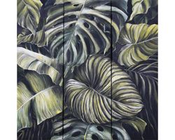 jungle acrylic painting on canvas tropical leaves painting acrylic forest brightly work art original painting atmospheri