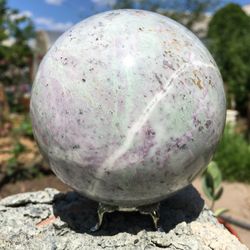 kammererite sphere 92 mm rodochrome ball mineral sphere purple stone ball by uralmountainsfinds