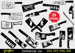 demon slayer anime knives dagger svg, anime cleaver svg, anime svg bundle, anime svg cricut, manga svg, anime pack