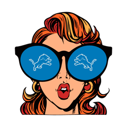 Just A Girl Glassess In Love With Her Detroit Lions SVG