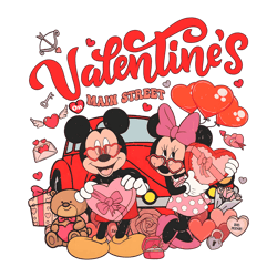 Valentine On Main Street Mickey Minnie PNG