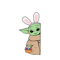 Baby Yoda Bunny Easter Day SVG