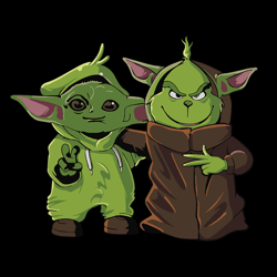 Grinch With The Child Baby Yoda - Baby Yoda Lovers SVG