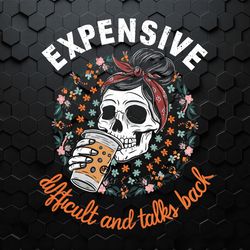 floral skull expensive difficult and talks back png