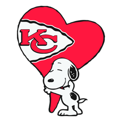 Snoopy Kc Chiefs Heart Love SVG