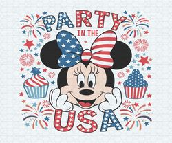 party in the usa patriotic minnie mouse svg