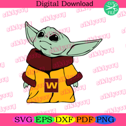 washington football team nfl baby yoda svg sport svg, football svg,nfl svg, nfl football, super bowl svg, super bowl 202