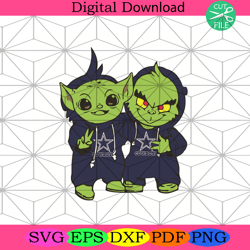 yoda and grinch dallas cowboys sport svg, football svg,nfl svg, nfl football, super bowl svg, super bowl 2024