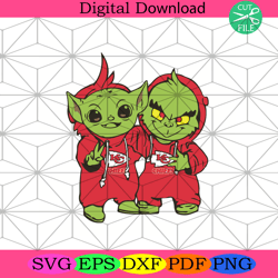 yoda and grinch kansas city chiefssport svg, football svg,nfl svg, nfl football, super bowl svg, super bowl 2024