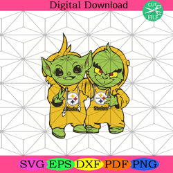 yoda and grinch pittsburgh steelers sport svg, football svg,nfl svg, nfl football, super bowl svg, super bowl 2024