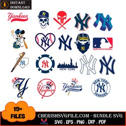 19 files of new york yankees mlb bundle svg