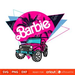 1980s barbie car svg, barbie doll svg, girly pink svg, retro svg