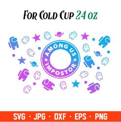 among us impostor full wrap svg, starbucks svg, coffee ring svg, cold cup svg