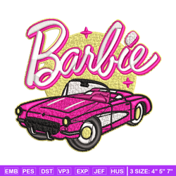 barbie girl pink car embroidery, barbie girl pink car embroidery, logo design, embroidery file