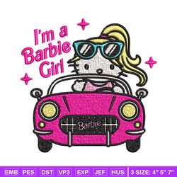 i'm a barbie girl embroidery design, barbie logo embroidery, logo design, embroidery file, logo shirt