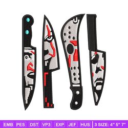 knifes horror embroidery design, horror embroidery, embroidery file,embroidery shirt