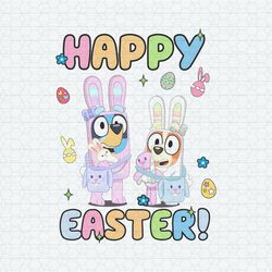 Happy Easter Bluey Bingo Bunny PNG