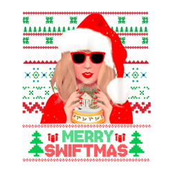 Merry Swiftmas Taylor Swift Santa Png Sublimation Design