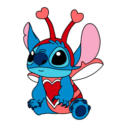 Cute Valentine Disney Stitch Heart SVG