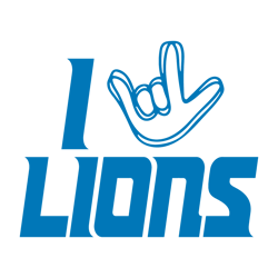 Love Sign Lions Football Team SVG