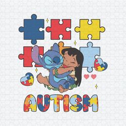 Disney Autism Lilo Holding Stitch Autism SVG