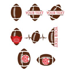 8 files football monogram bundles svg split name frame svg football heartbeat svg