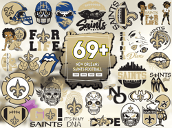 69 Designs New Orleans Saints Football Svg Bundle, New Orleans SaintsLogo, Sport Lovers Svg