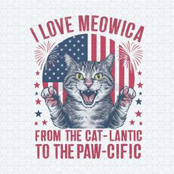 4th of july i love meowica from the catlantic png