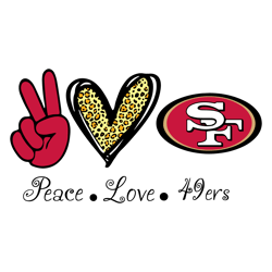 Groovy Peace Love 49ers Football SVG