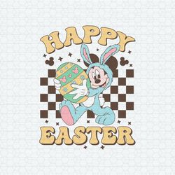 Mickey Happy Easter Checkered SVG
