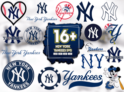 16 files new york yankees svg bundle, yankees svg, yankees logo svg