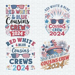 red white and blue cousin crew svg png bundle