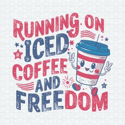 america running on iced coffee and freedom svg