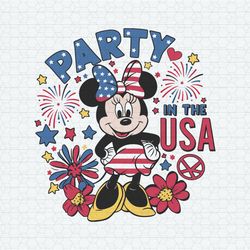 party in the usa cute minnie mouse svg