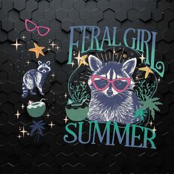 feral girl summer raccoon sea vibe png