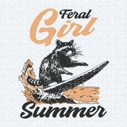 feral girl summer racoon coastal svg