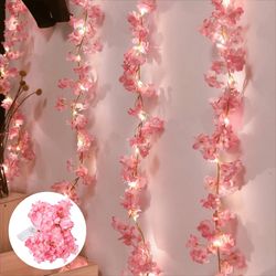 1pcs string light cherry 20led garland artificial flower garland vine party wedding decoration bedroom lights