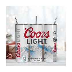 Coors Light 20Oz Tumbler Wrap Sublimation Design, Beer Brand Tumbler