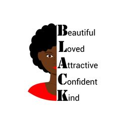 beautiful loved attractive confident kind svg, melanin svg, afro girl svg