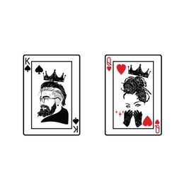 kind and queen card svg, heart svg, cards svg, black woman svg, black men svg