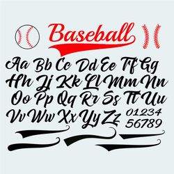 alphabet baseball handwritten font svg, sport svg, alphabet svg, baseball svg, baseball font svg, handwritten font svg,