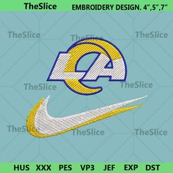 los angeles rams nike swoosh embroidery design download png