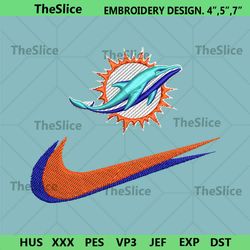 miami dolphins nike swoosh embroidery design download